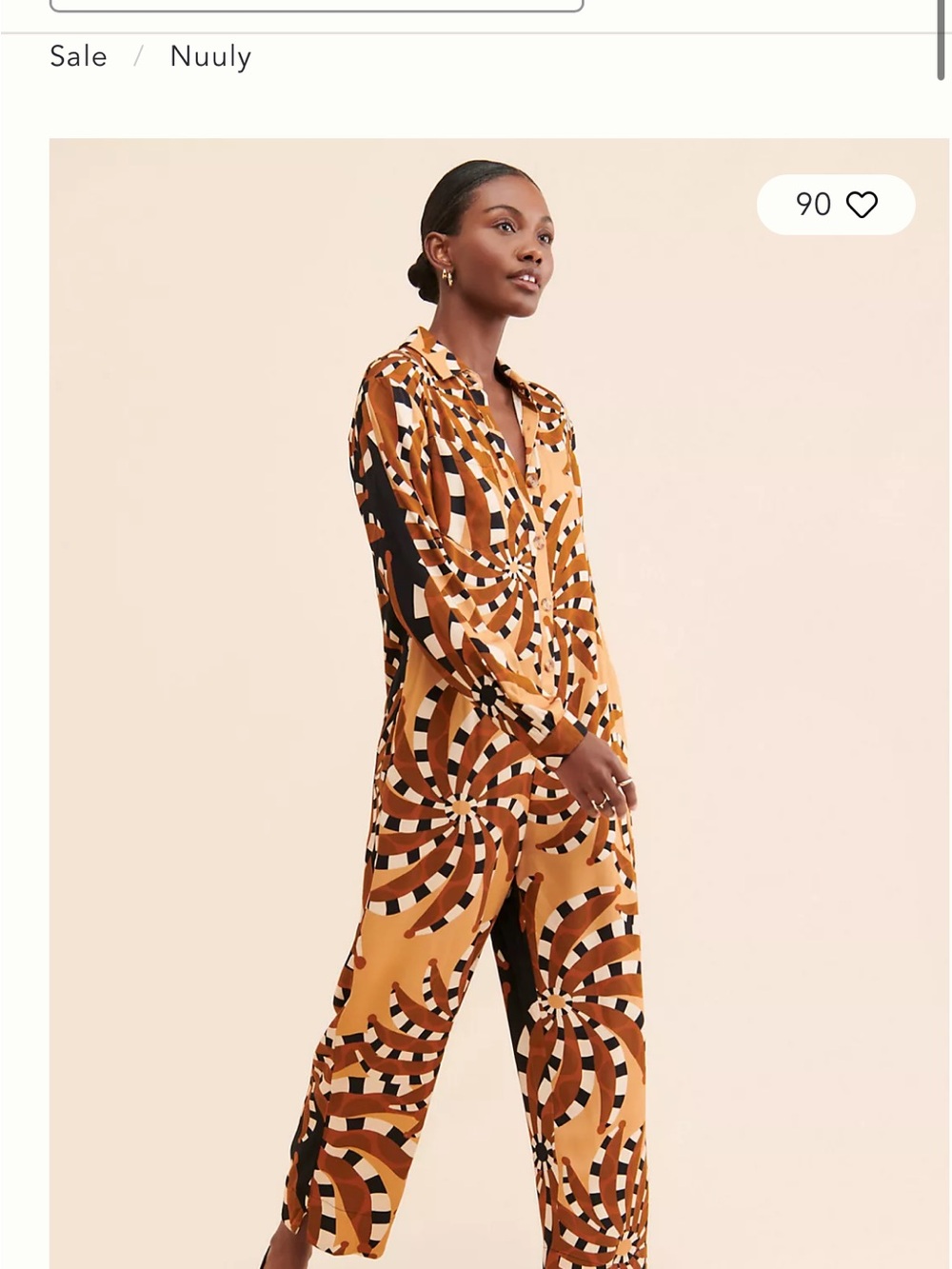 FARM Rio Mixed Banana Jumpsuit sz XS